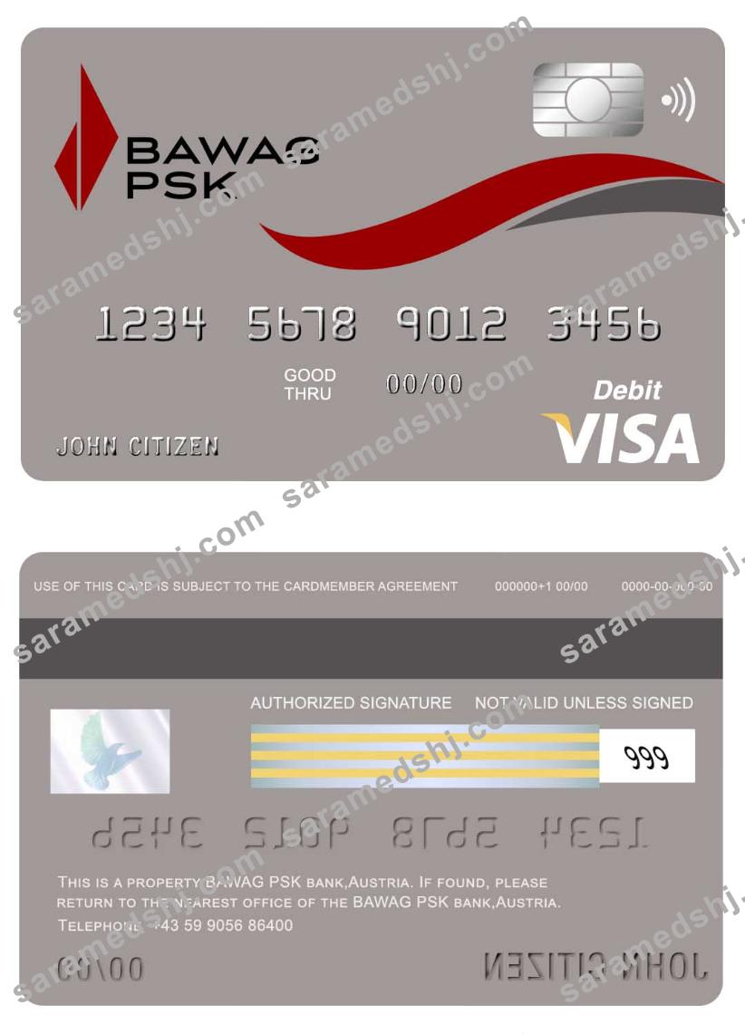 Austria Bawag PSK bank visa card